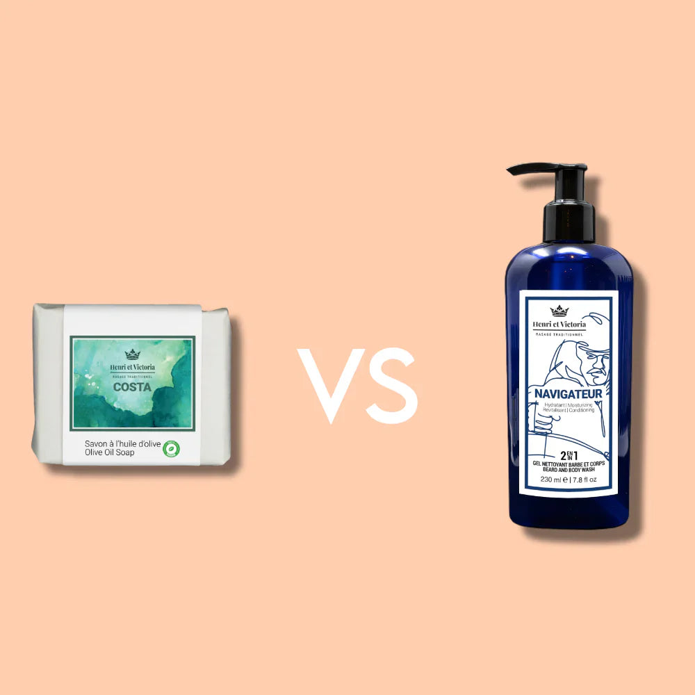 Gel Nettoyant vs. Savon en Barre: Qu'est-ce qui est Mieux pour les Hommes Avec la Peau Sensible ?