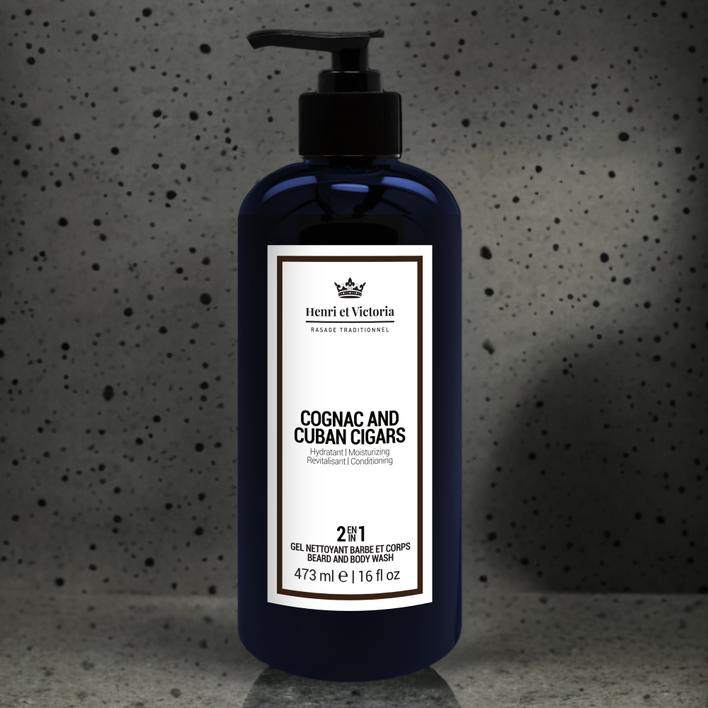 Gel nettoyant barbe et corps - Cognac et Cigares Cubains - 473 ml