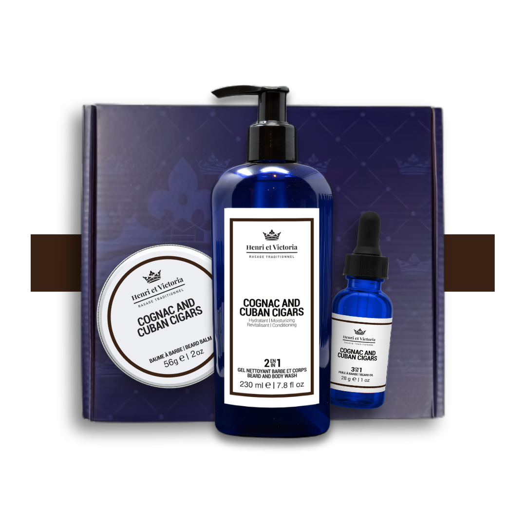 Ensemble Soin de la Barbe - Cognac et Cigares Cubains