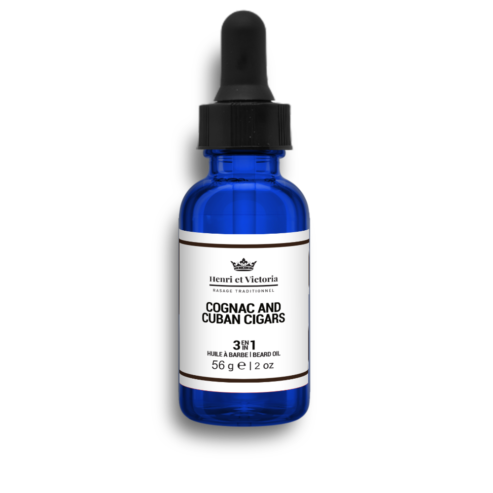 Huile à Barbe - Huile Prérasage - Cognac et Cigares Cubains - 56 g
