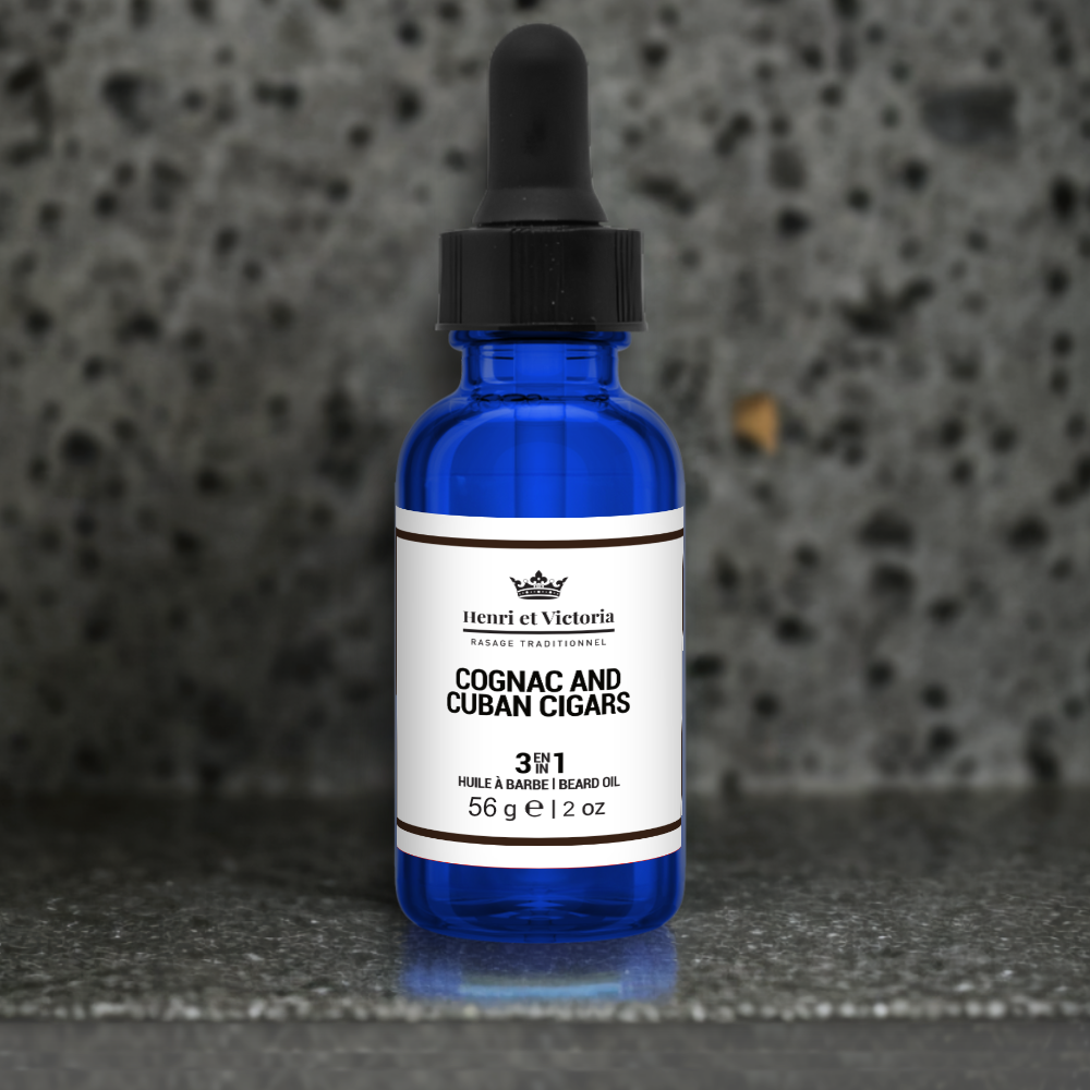 Huile à Barbe - Huile Prérasage - Cognac et Cigares Cubains - 56 g