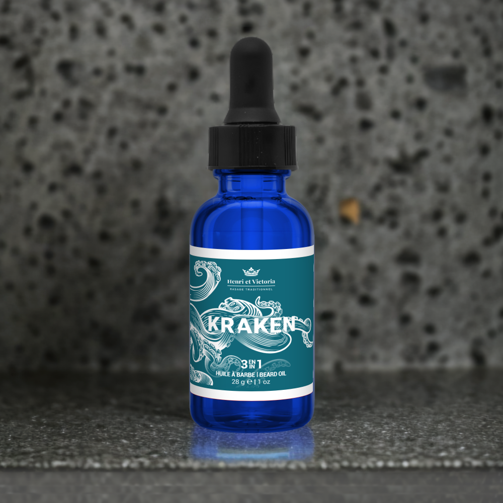 Huile à barbe - Kraken - Huile Prérasage