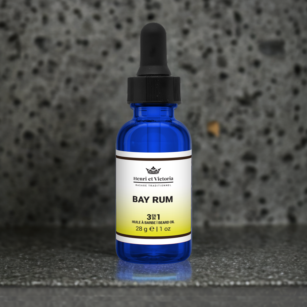Huile à barbe - Bay Rum - Huile Prérasage