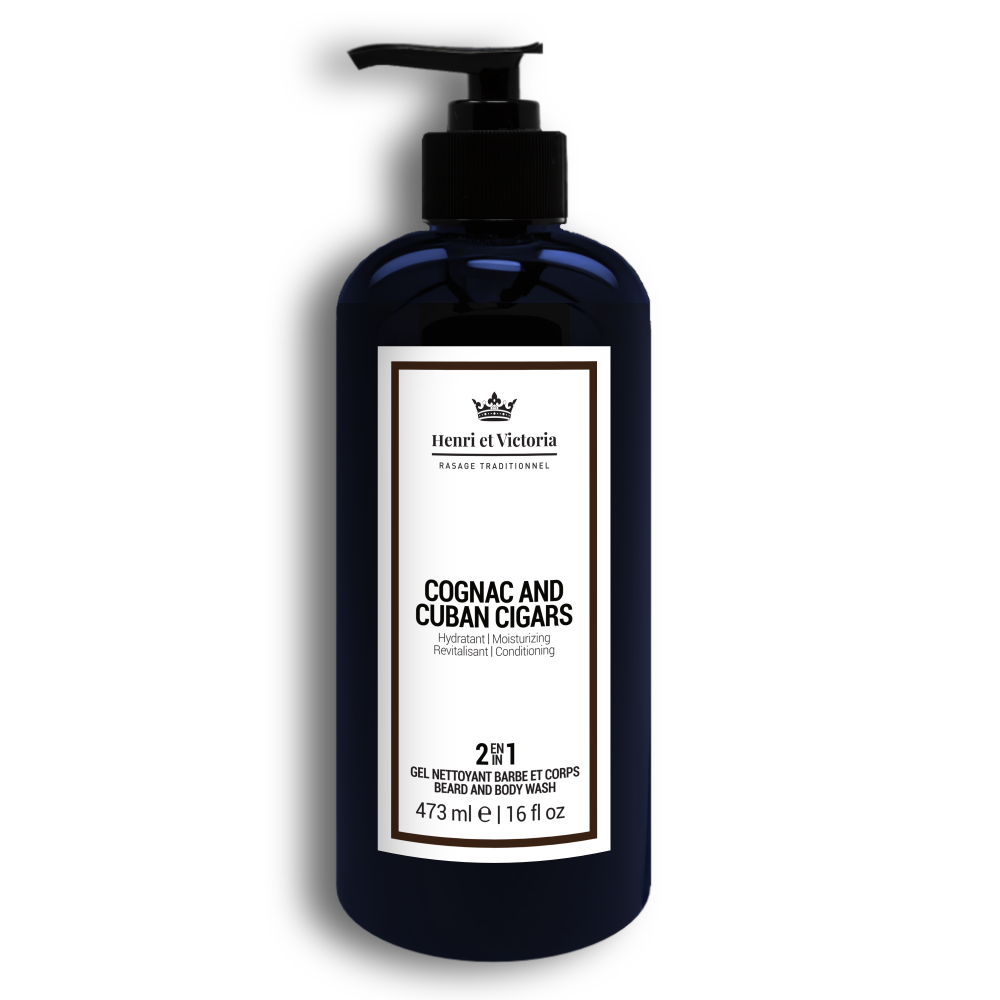 Gel nettoyant barbe et corps - Cognac et Cigares Cubains - 473 ml