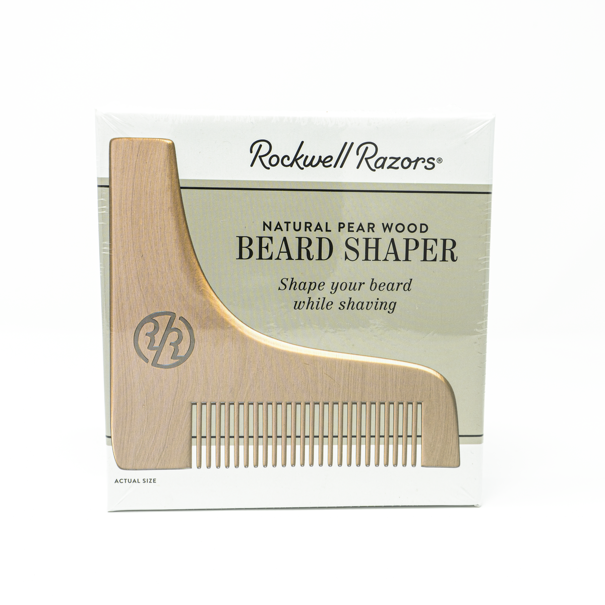 Modelage de Barbe Rockwell en bois de poirier naturel